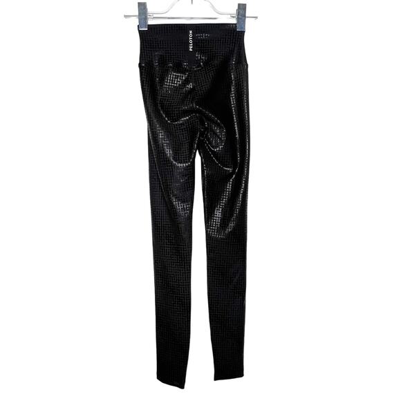 PELOTON Show Up Digital Foil Metallic High-Waist Legging Full-Length Black Sz XS - Picture 6 of 10